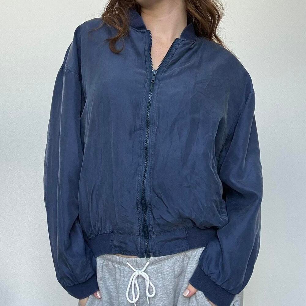 Vintage 90s silk zip up jacket